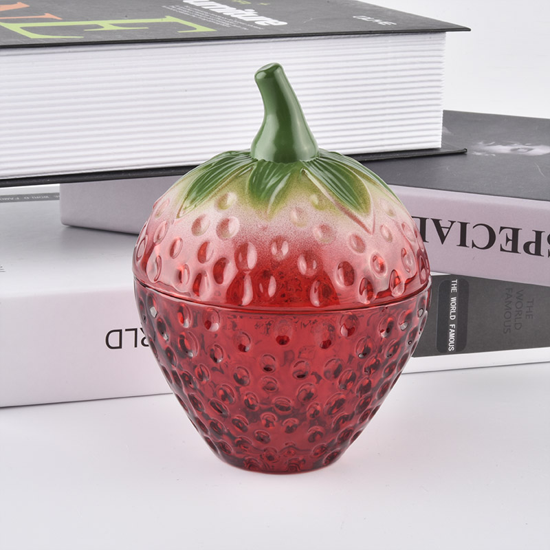strawberry candle jars