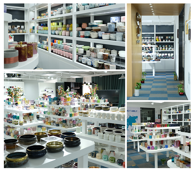 New Design Geometric Dream Gilded Ceramic Candle Jar with Lid