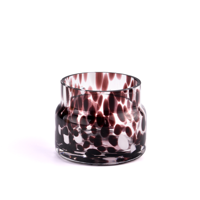 Wholesale 8oz multi-color spot pattern glass candle jar candle making