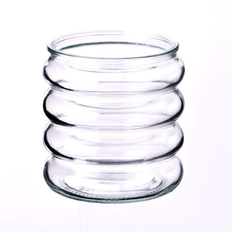 Supplier 8oz Spiral shape glass machine blowing glass candle jars
