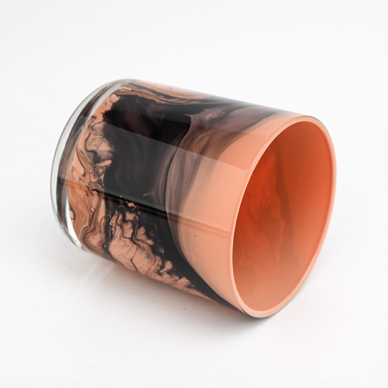 popular decorative glass candle jar custom pattern candle holder