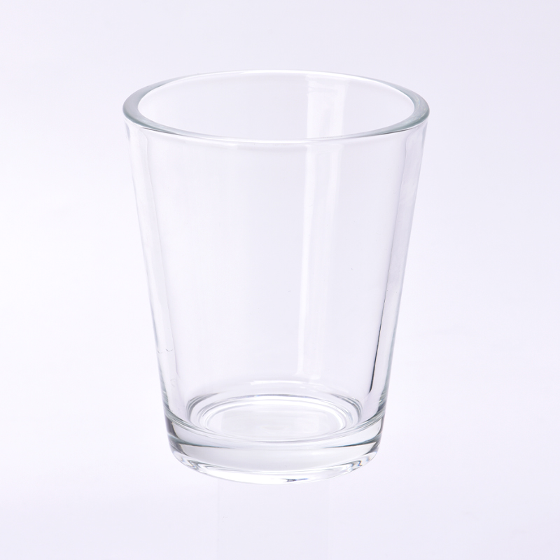 Wholesale 500ml V shape glass candle holder for home deco