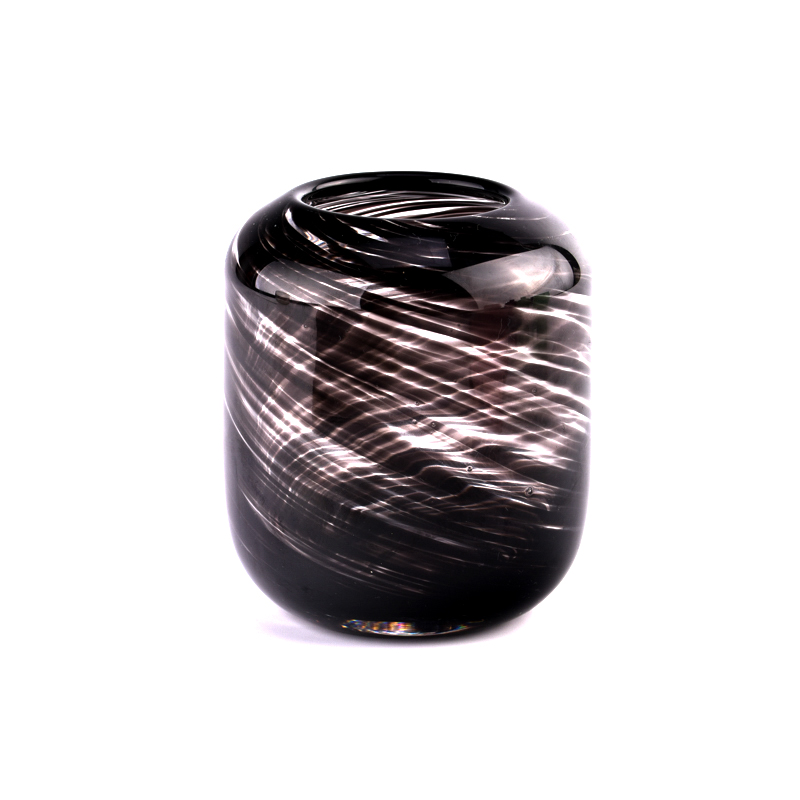 Factory direct sales black gold wire glass candle jar
