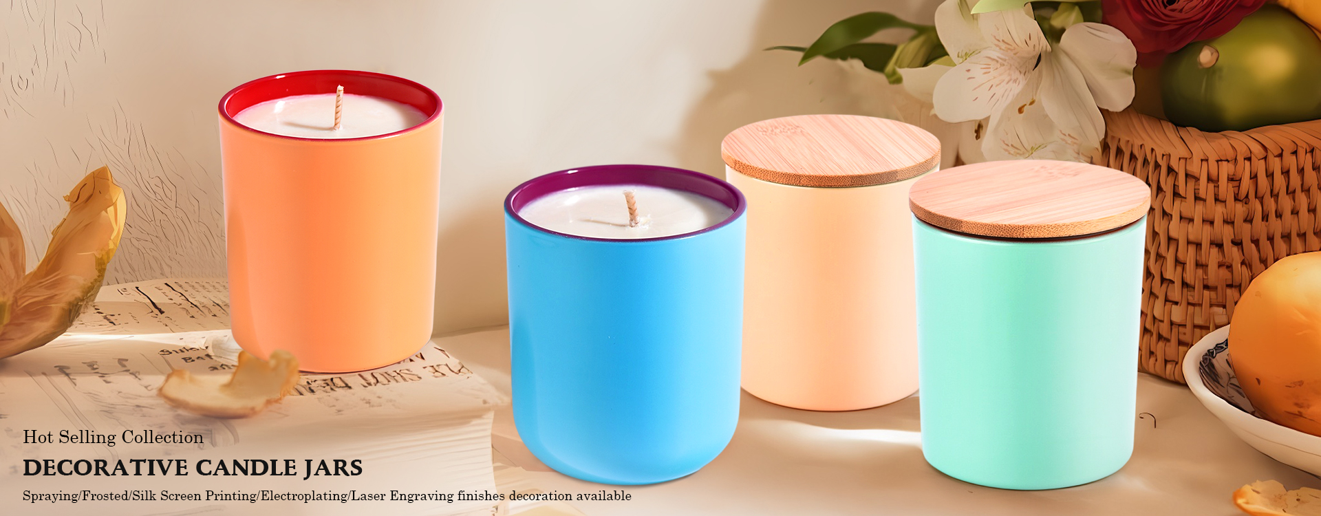 Two Tones Glass Candle Holders