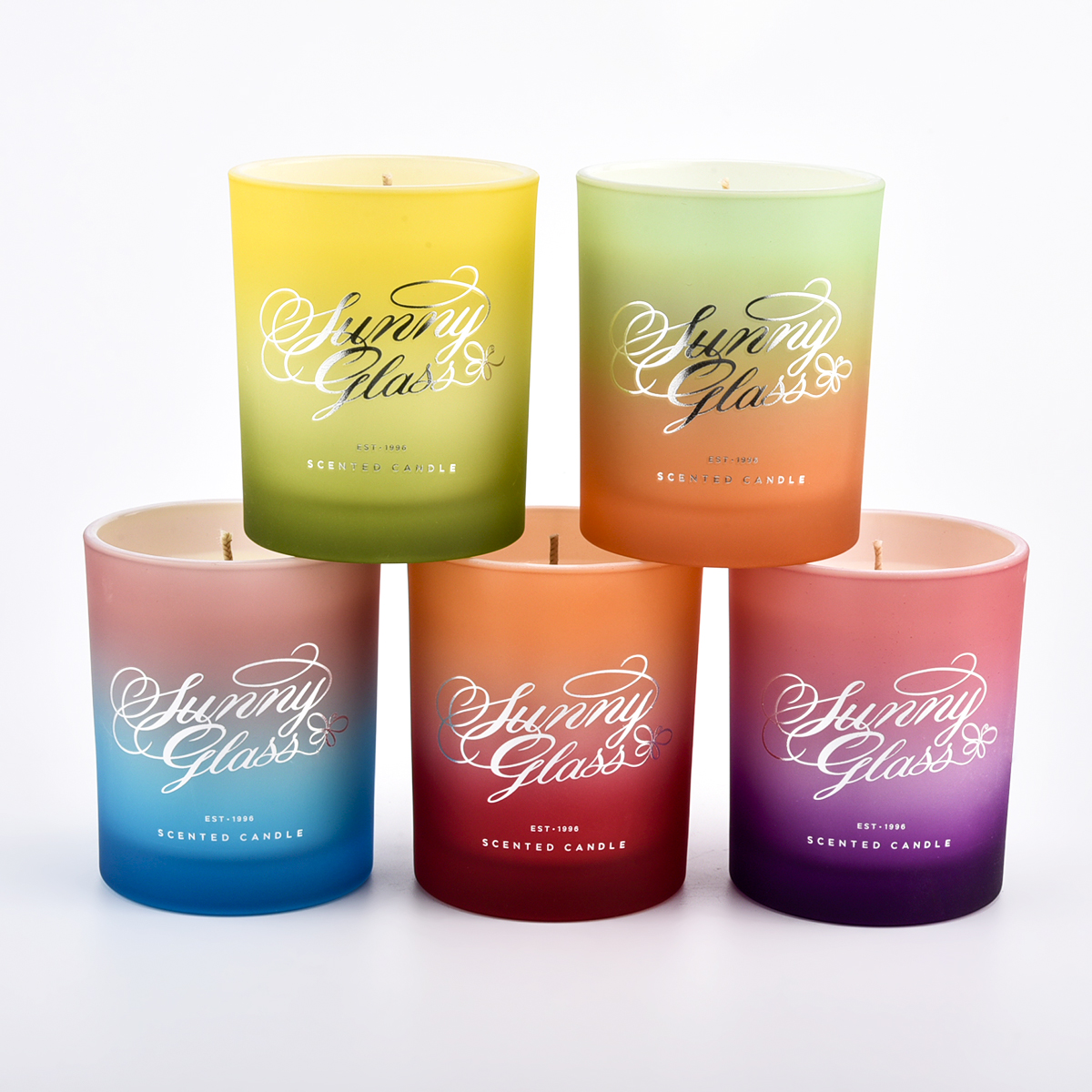 Pense em um frasco de vela de vidro ombre fosco de parede