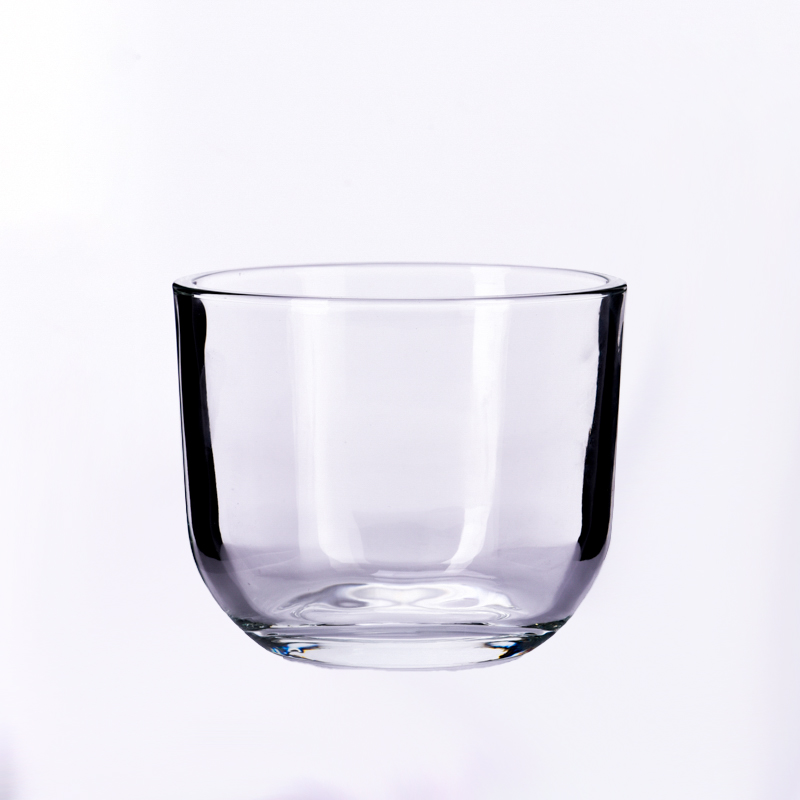 16 Unzen gefüllte ovale Wachskerzengefäße aus Glas