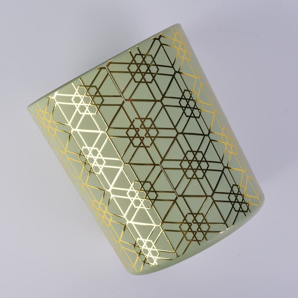 Роскошные стеклянные банки для свечей с золотой печатью для изготовления свечей для украшения дома