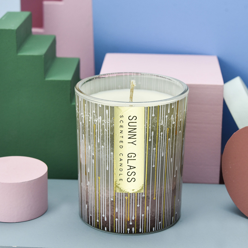 Borong 11 oz balang lilin kaca berwarna untuk hiasan rumah