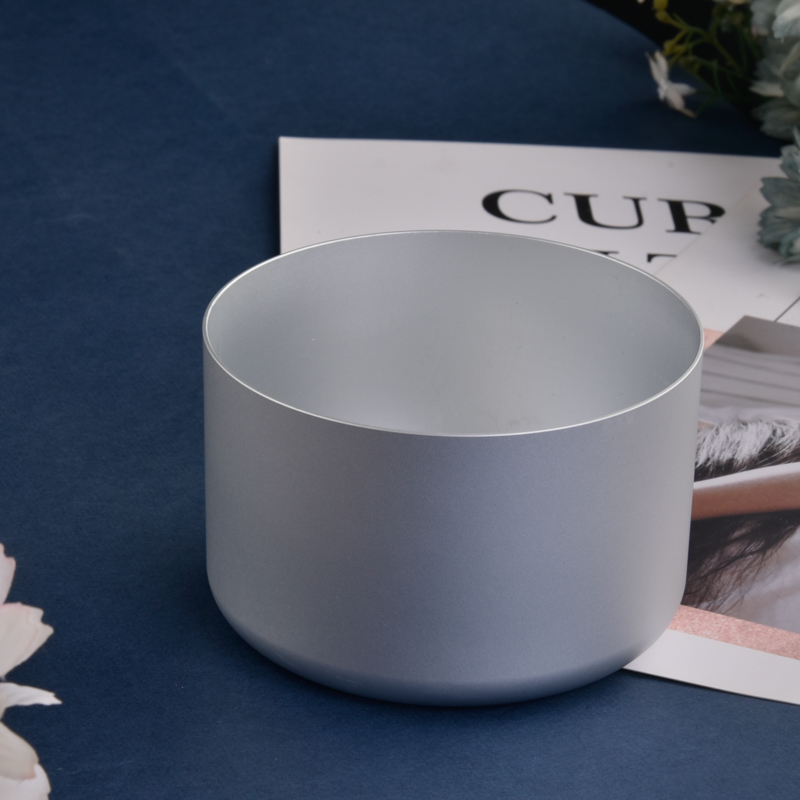 Barattolo di candela in metallo argentato contenitore per cera in banda stagnata da 350 ml all'ingrosso