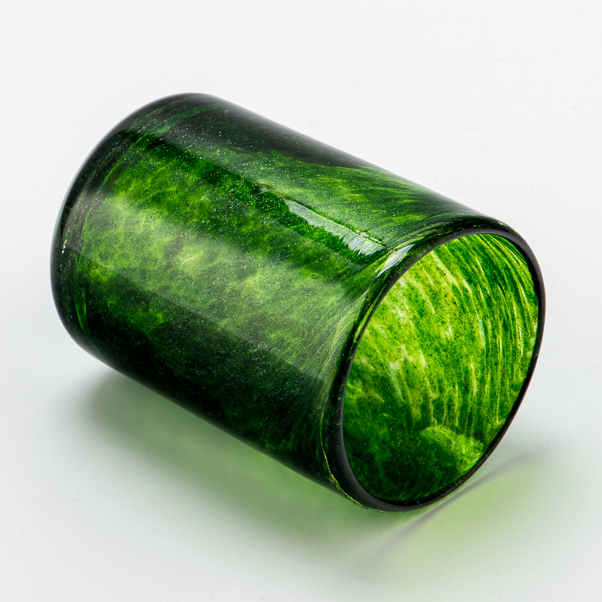 キャンドル作り用の手作りグリーンガラスキャンドルジャーの卸売