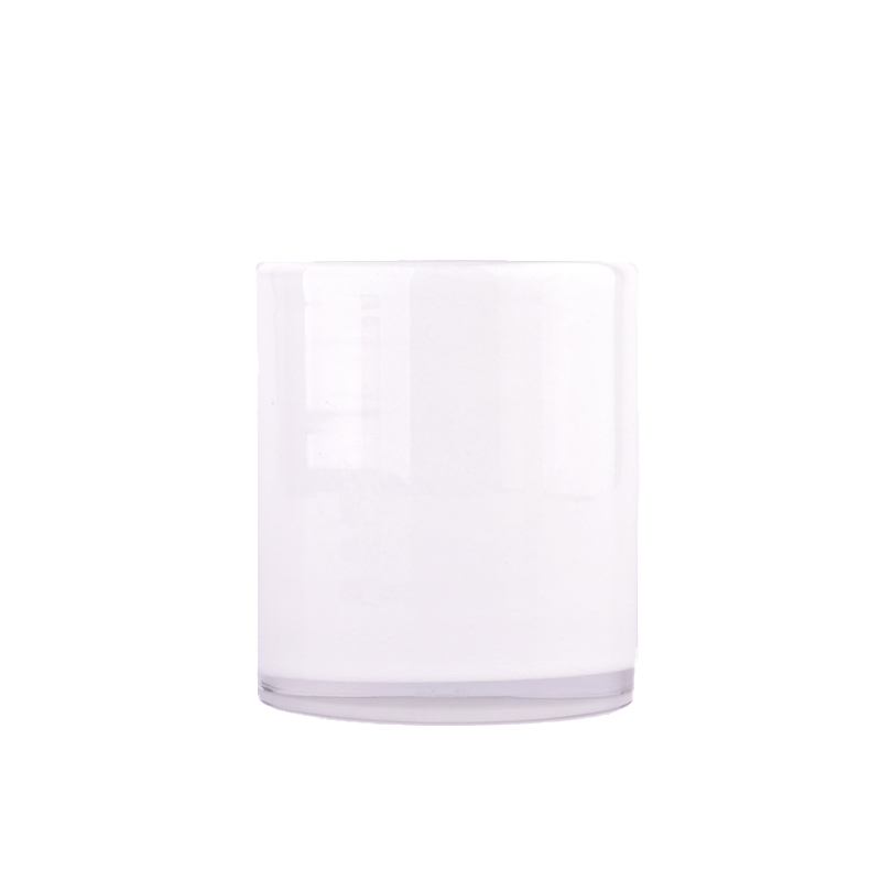 Handgefertigte 400 ml weiße Glaskerzenhalter Großhandel