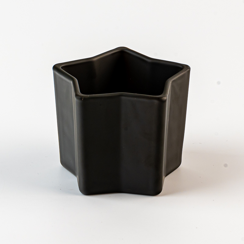 Оптовая матовая звезда черная стеклянная свеча сосуды