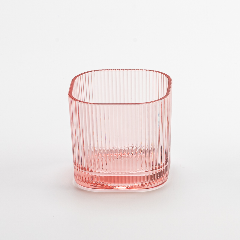 Wholesale Pink Stripe Glass for Candle Making