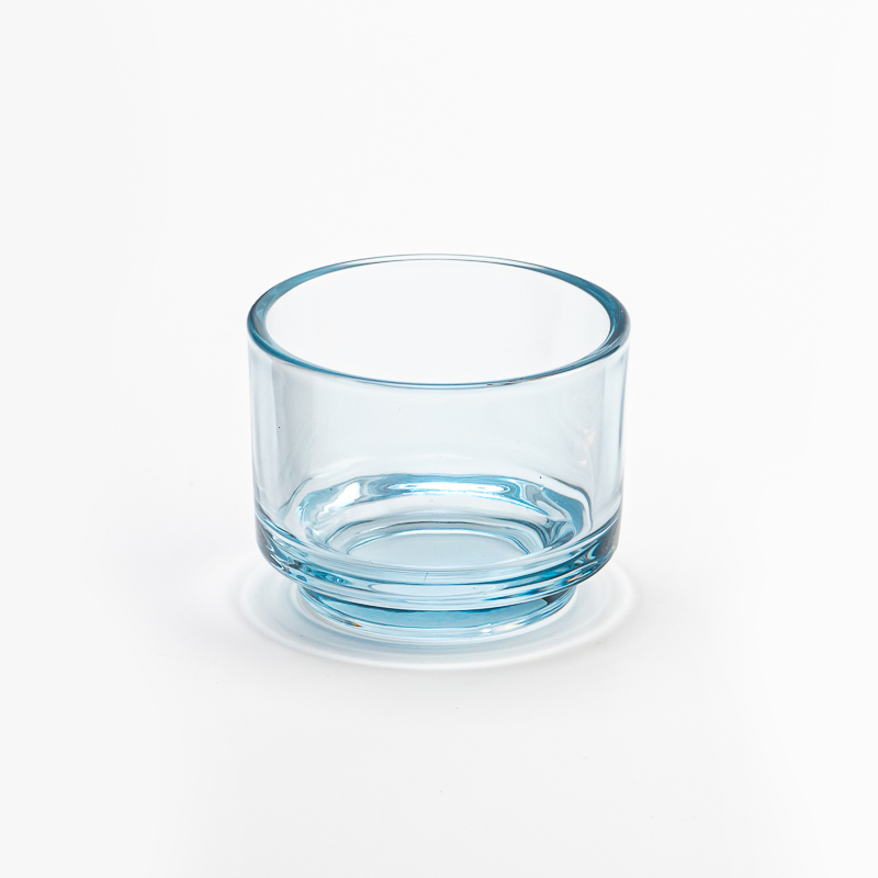 luxury empty glass candle container with steps