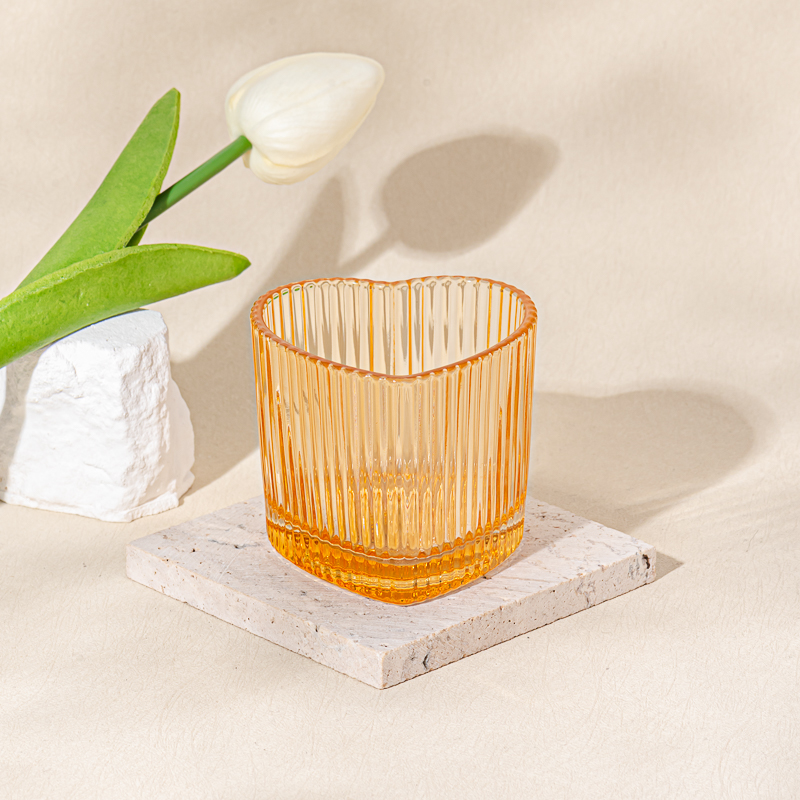 Light amber glass container candle jar wholesale from China