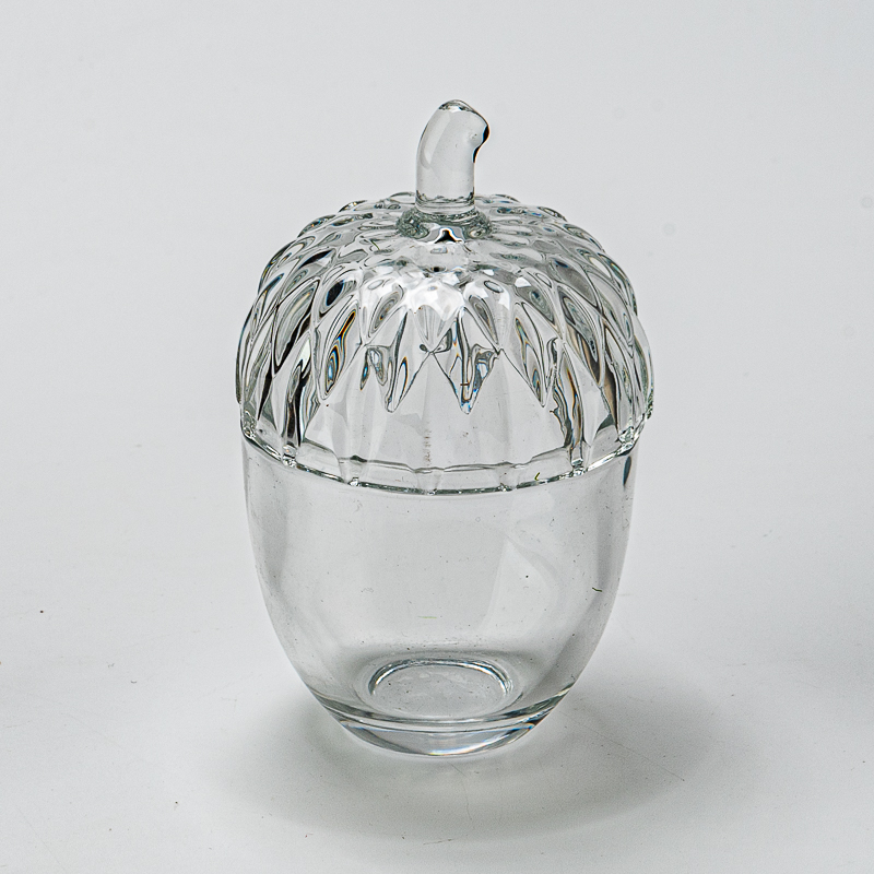 ديكور منزلي شمعة جرة زجاجية جرة الشفافة مع غطاء