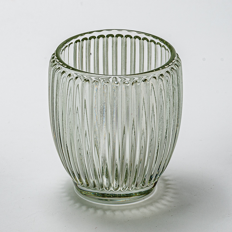 Receptáculo de vidrio de rayas de estilo único 260 ml de vela de velas