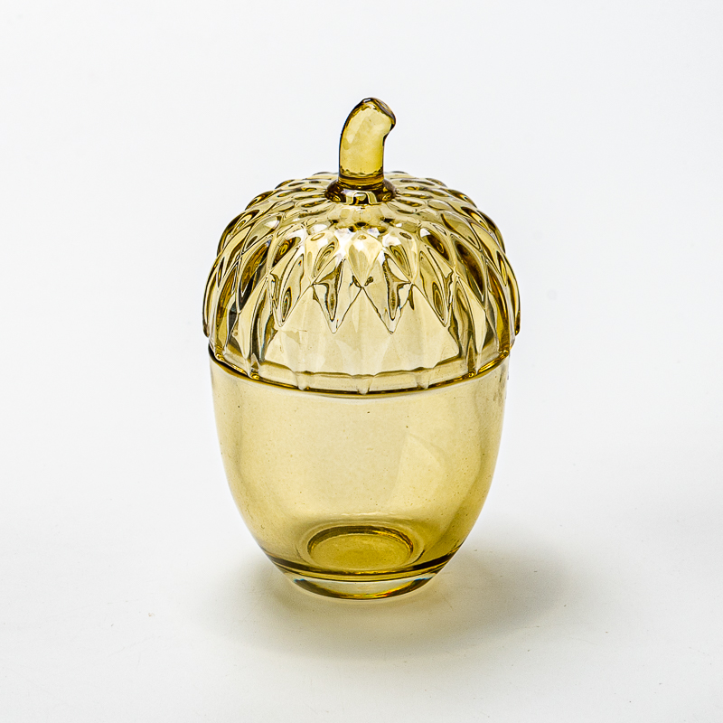 Glass candle jars candle containers with glass lids for holiday decoration