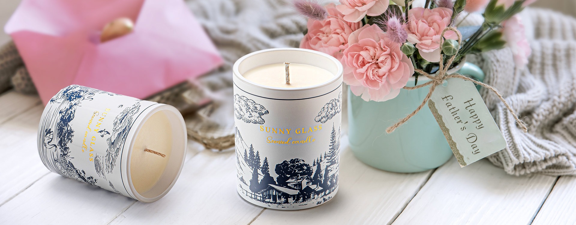 Ceramic candle jars for Father's Day