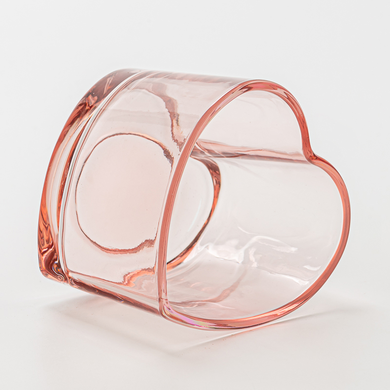 Popoli portacandele a forma di cuore rosa a forma di cuore