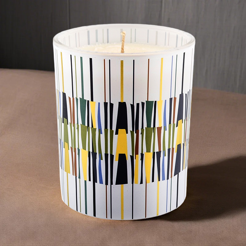 Jarros de vela de vidro de padrões modernos personalizados por atacado para velas