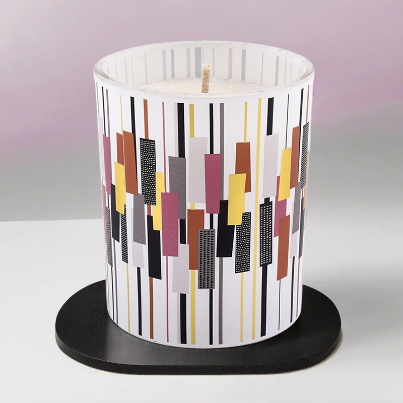 Jar de velas de vidrio geométrico único al por mayor para la decoración del hogar