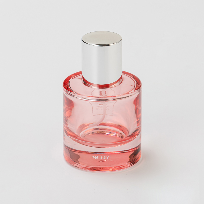 Bottiglia di profumo di vetro rosa trasparente da 30 ml con arredamento per la casa