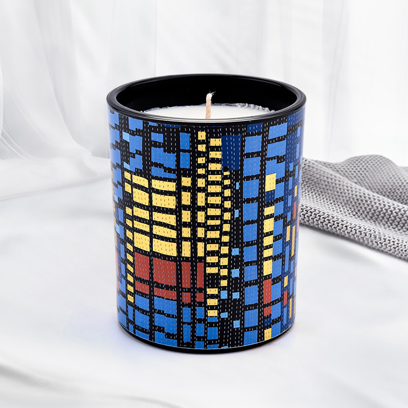 Оптовая геометрическая точка линия стеклянные банки свечи для контейнеров свечей