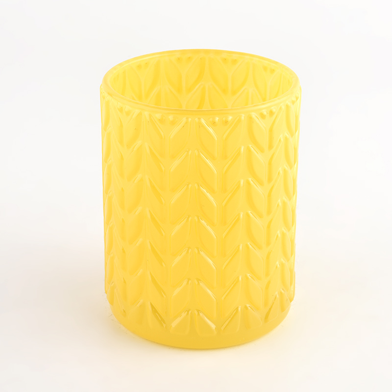 Vaso de vidro colorido personalizado texturizado criativo 8 onças de vela perfumada jarra