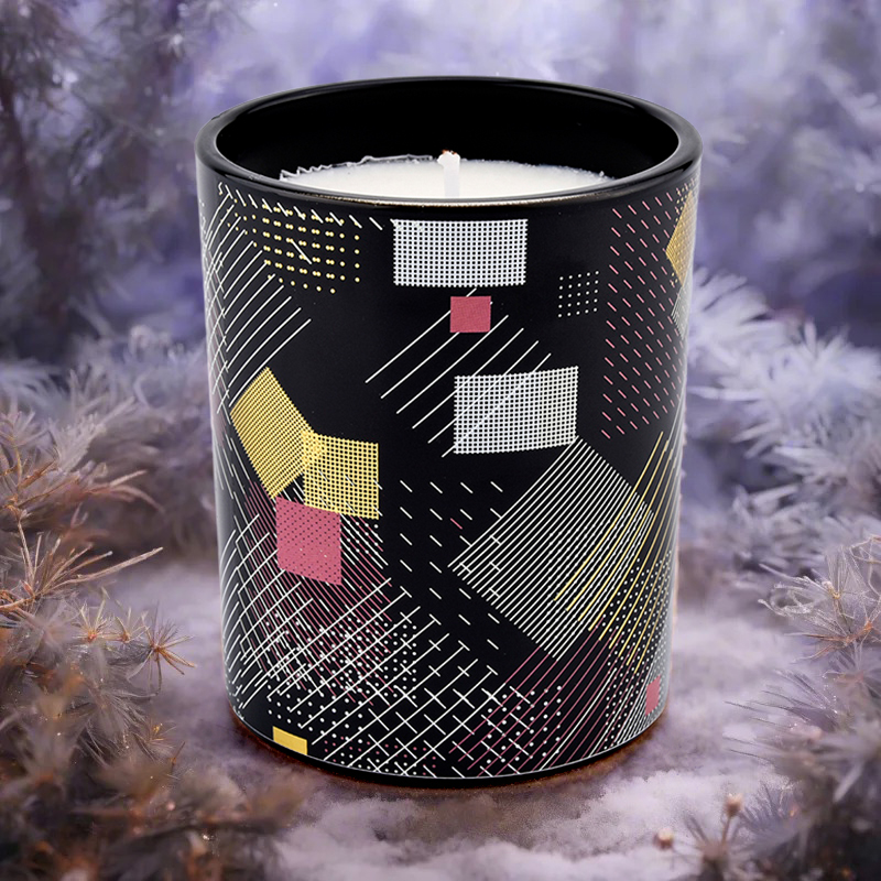 Оптовая креативная шаблона стеклянная банка свеча для домашней атмосферы орнамент