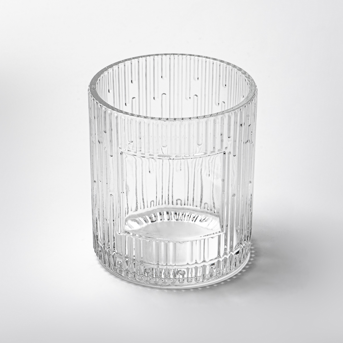 Rótulo personalizado listra vertical superfície vidro arruinado jarro de vela para decoração de casa