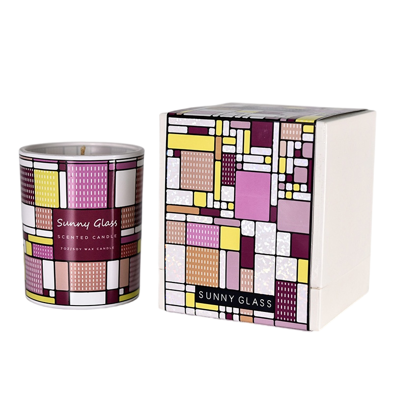 Portões por atacado de casla de vela perfumada com padrão geométrico