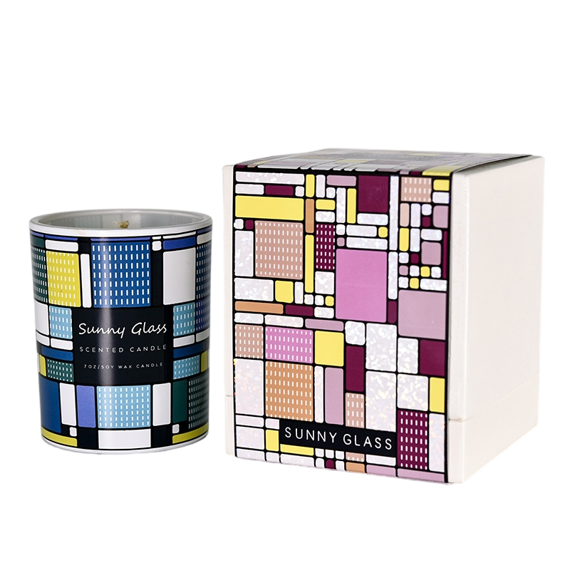 Suporte de vela perfumado de vidro geométrico colorido personalizado