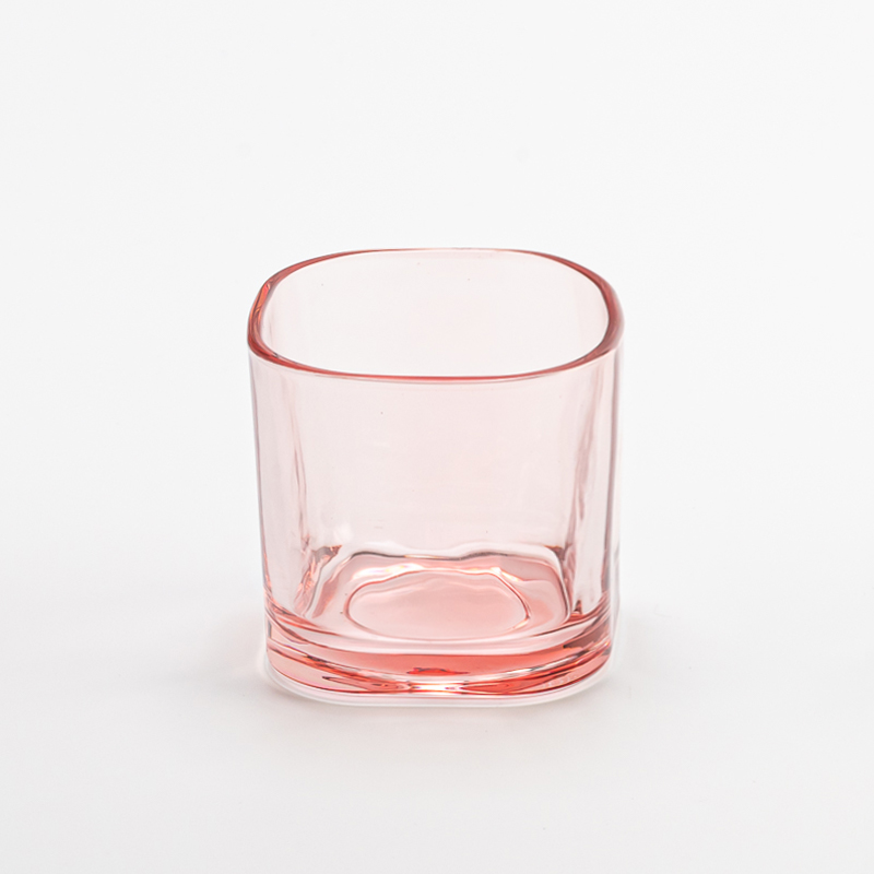 Portacandele in stile moderno in vetro trasparente rosa per fragranze per la casa