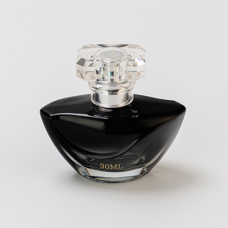 Frasco de perfume pequeno de vidro com logotipo de tela de seda de luxo 30ml com tampa para venda por atacado