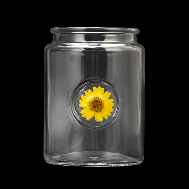 Barattolo di candela vuoto da 23 once in vetro dal design creativo per realizzare candele