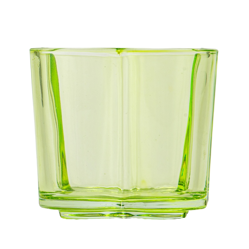 Оптовая продажа 300 мл стеклянная банка для свечей нестандартного цвета с цветочным дизайном и домашним декором