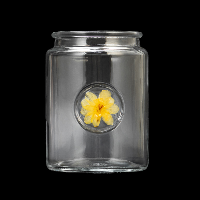 Cylinder-Shaped Large Volume Glass Jar 770ml Soy Wax Candle Jar Wholesaling