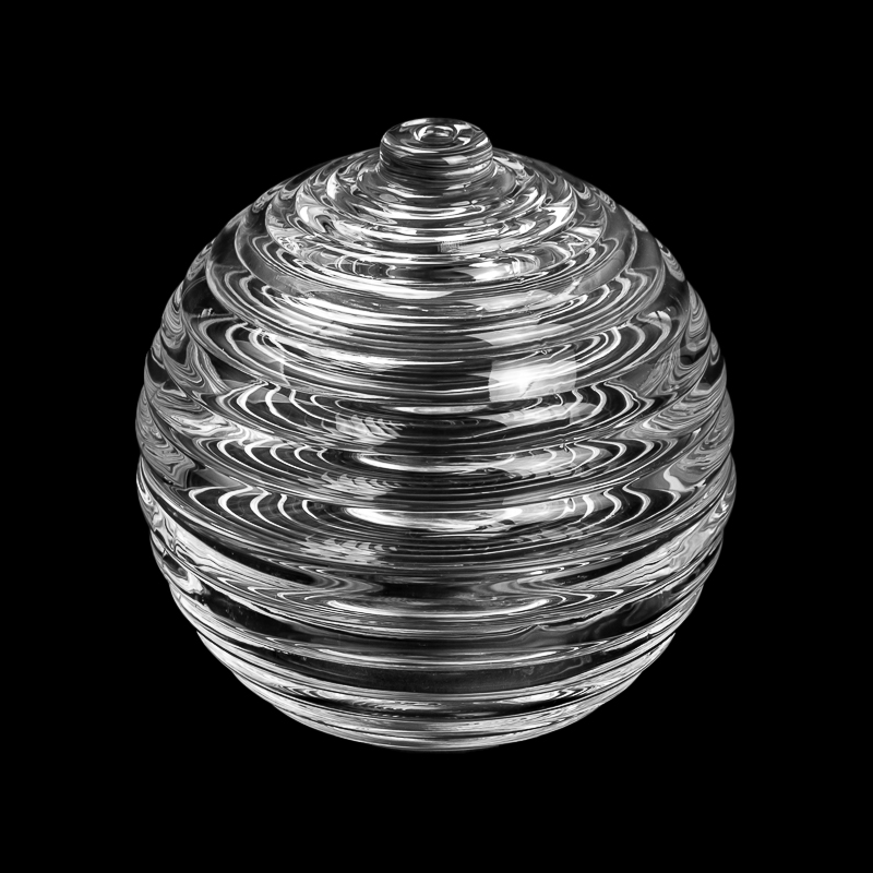 Frasco de vela em formato de bola de vidro de 176ml do fornecedor com tampas de vidro combinadas da Sunny Glassware