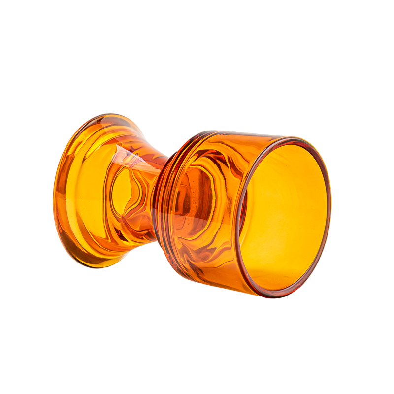 Decoração de casa de recipiente de vela de vidro redondo de luxo