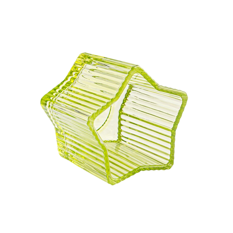 Jarra de vela de vidro estrela transparente listra vertical espessada jarra de vela decoração de casa