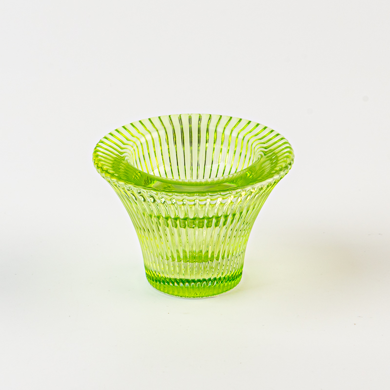 Suporte votivo de vidro de cor verde de vaso de cristal criativo para vela pilar