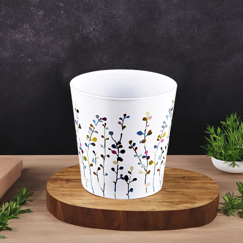 Castiçal de vidro pintado shabby chic personalizado