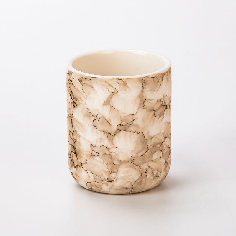 Recipiente de cerámica esmaltado elegante de la vela del tarro 4oz de la vela de la decoración casera para la fabricación de velas