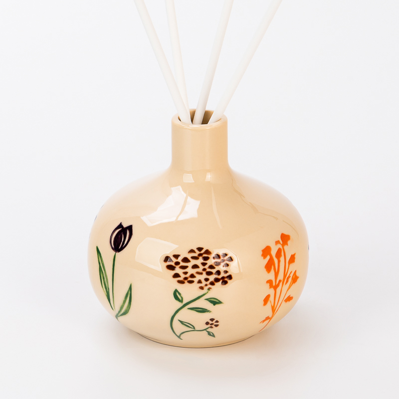 Elegancki, przeszklony ceramiczny dyfuzor z trzciny, pusta butelka na zapach do domu