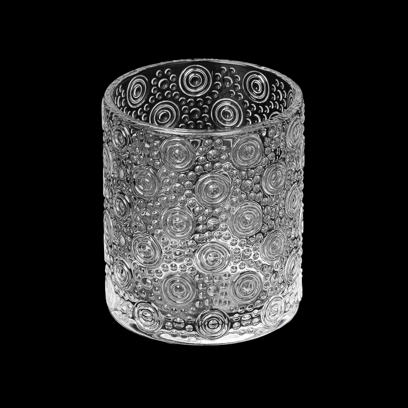 Portacandele in vetro a linea retta con nuovo modello doganale all'ingrosso da 386 ml