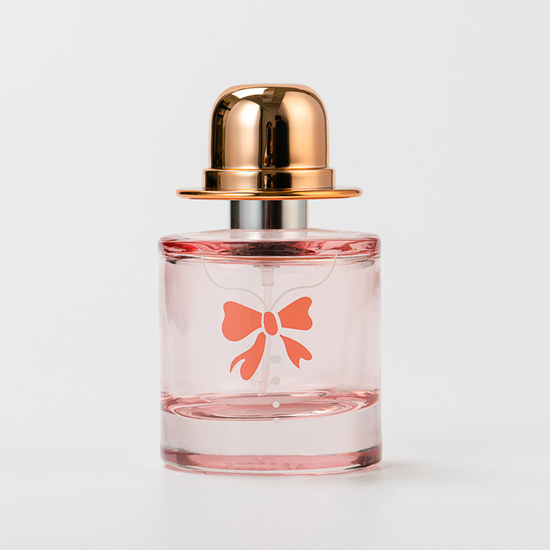 ファッショナブルなカスタマイズ パターン ピンク 30 ml ガラス香水ボトル キャップ付き