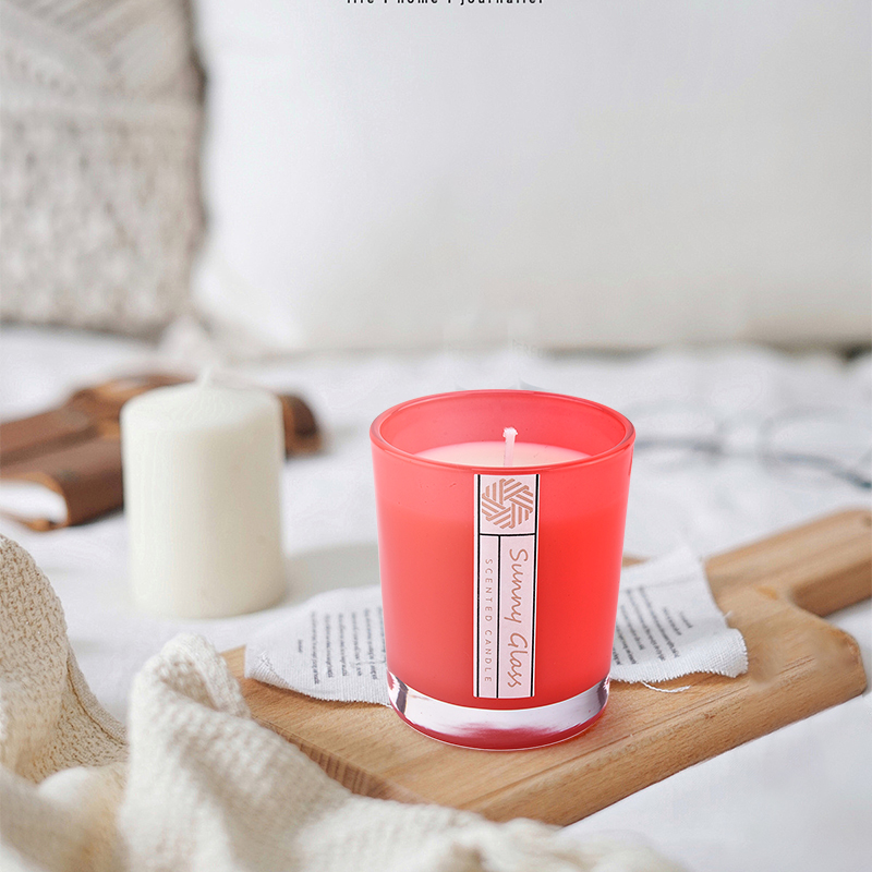 Atacado Hongyun luz quente castiçais de vidro jateado para decoração de casa