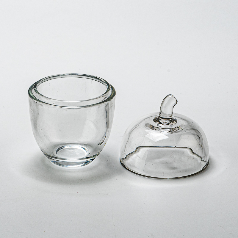 Creative Style Home Decor Transparent Glass Jar Acorn Candle Vessel with Lid