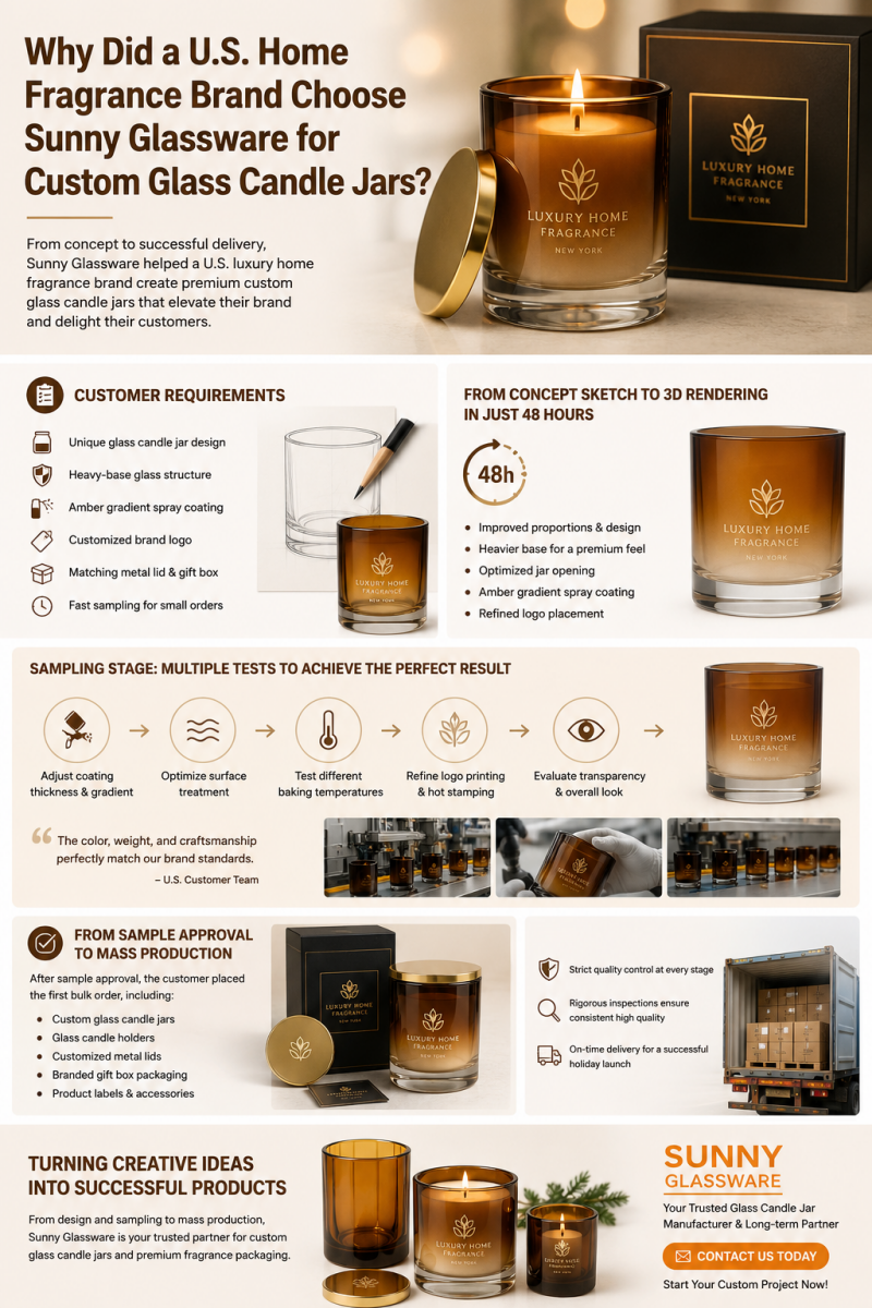 Why Did a U.S. Home Fragrance Brand Choose Sunny Glassware for Custom Glass Candle Jars?